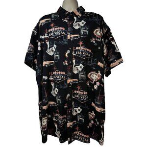 Mens Vintage Hawaiian Style All Over Graphic Print Button Up Shirt 4XL Pocket